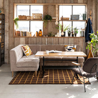 グレスソファ 2人掛け肘無 木脚