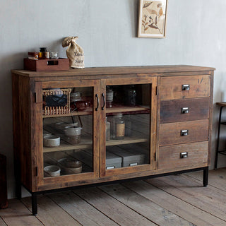 見せる・隠す収納ができ、棚と引き出しで収納を分けられます。