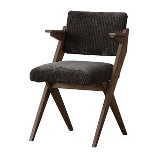 木のシャープなクロス脚が特徴的なチェア