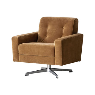 レトロな印象の1人掛けソファ。座面回転、オートリターン機能付き