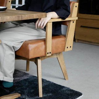 カイン 回転式ダイニングチェア 肘付