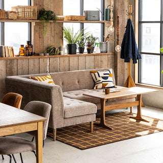 グレスソファ 2人掛け肘無 木脚