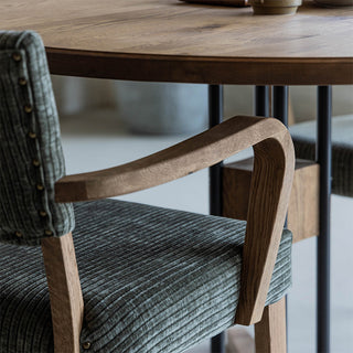 【ダイニングセット】ハクビ 円型 WF-2 115cm×ベーカー肘付WF-2