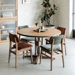 【ダイニングセット】ハクビ 円型 WF-2 115cm×パッドチェアWF-2