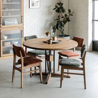 【ダイニングセット】ハクビ 円型 WF-2 115cm×パッドチェアWF-2