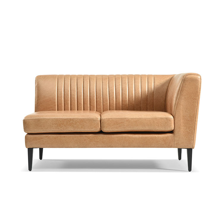 グレスソファ 2人掛け左肘 レザーテックスクラフトベージュ 鉄脚[tok