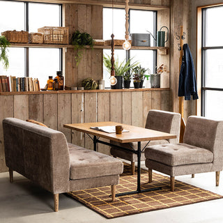 グレスソファ 2人掛け肘無 木脚