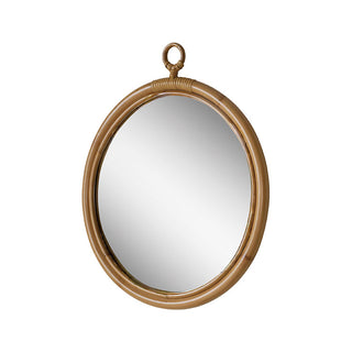 天然ラタンを使った丸いフォルムが可愛らしいミラー。