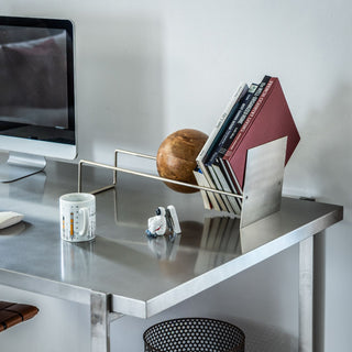 スロープブックエンド シルバー