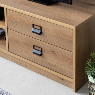 リモコンやリビング周辺の小物の収納に便利な引き出しが2杯付いています。