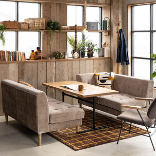 グレスソファ 2人掛け右肘 木脚