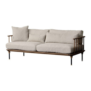 フーバソファ 3人掛け 両肘 ブラウンスチール脚[tok]