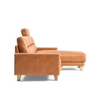 ボンダム カウチソファ+ヘッドレストセット レザーテックスキャメル [tok]