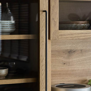 ダストン ダイニングボード 60cm(上台:ガラス戸両開き 下台:引出)