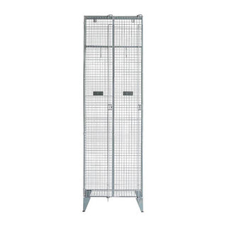 イギリスの学校や仕事現場などで使われているワイヤーメッシュのロッカーキャビネット