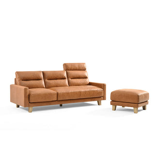 ボンダム カウチソファ+ヘッドレストセット レザーテックスキャメル [tok]