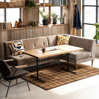 グレスソファ 2人掛け肘無 木脚