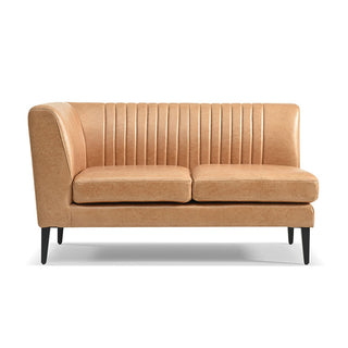 グレスソファ ２人掛け右肘 レザーテックスクラフトベージュ 鉄脚[tok]