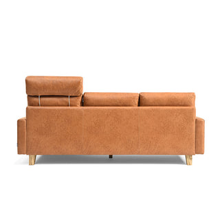 ボンダム カウチソファ+ヘッドレストセット レザーテックスキャメル [tok]