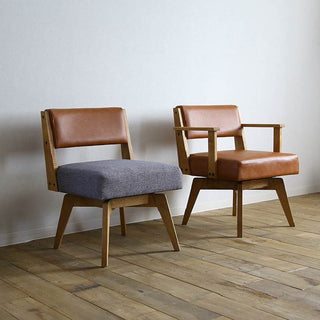 カイン 回転式ダイニングチェア 肘無