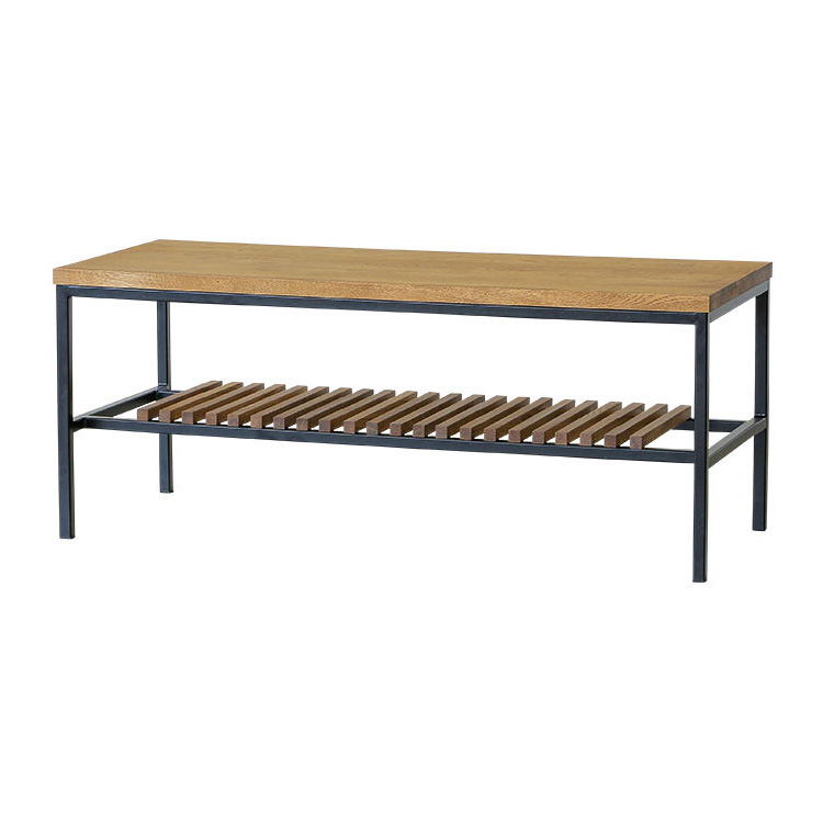 ボーダーリビングテーブル 110cm(ナチュラル 110cm): リビングテーブル 